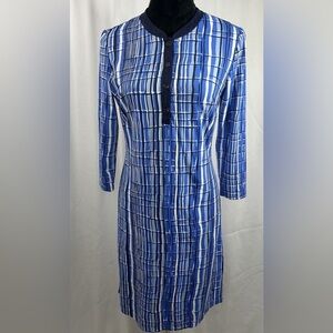 J. McLaughlin Biscayne Dress Nautical Blue Navy Crackle Size small